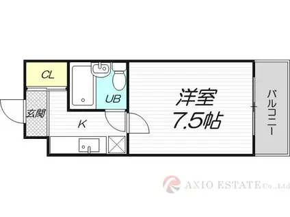 ハイツ丸利(ワンルーム/1階)の間取り写真