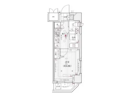 ライズコート大森町(1K/8階)の間取り写真