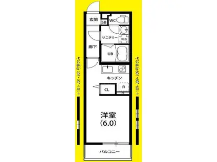 リブリ・TSURUGAMINE(ワンルーム/1階)の間取り写真