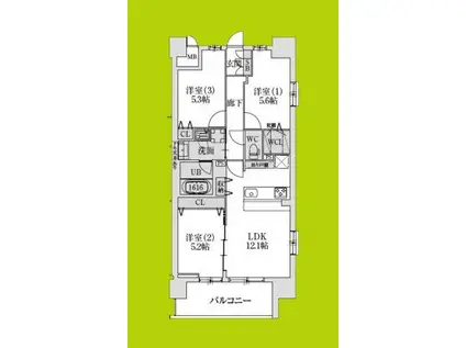 スプランディッドXI(3LDK/5階)の間取り写真