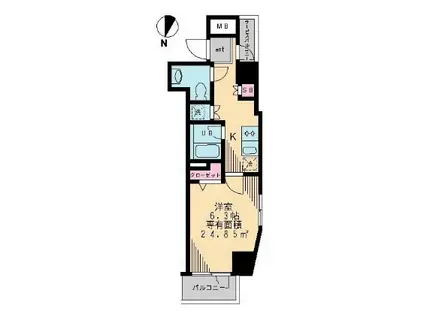 プリマヴェーラ北千住(1K/5階)の間取り写真