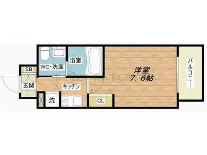 プライマル大阪天満宮(1K/11階)の間取り写真