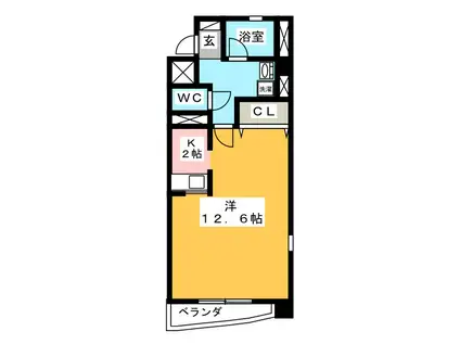 メゾン・ド・ミヤビ(ワンルーム/5階)の間取り写真