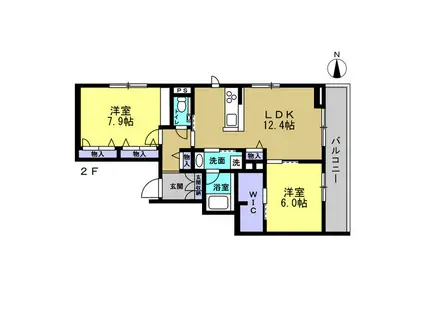 レフィシア(2LDK/3階)の間取り写真