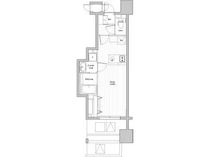 TOPAZ本厚木(ワンルーム/15階)の間取り写真