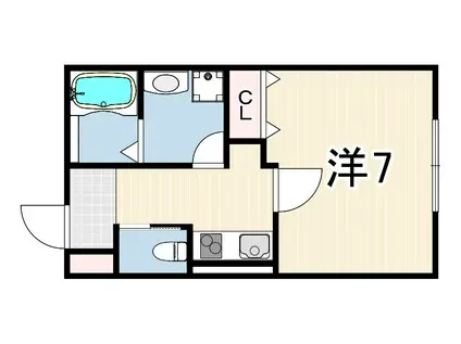 クレリア神戸(1K/1階)の間取り写真
