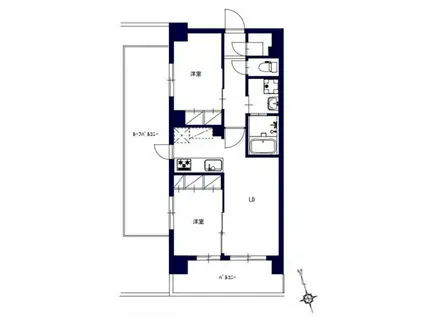 明神町3丁目M(2LDK/7階)の間取り写真