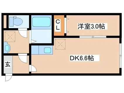 カーサミーア仙台I(1DK/1階)の間取り写真