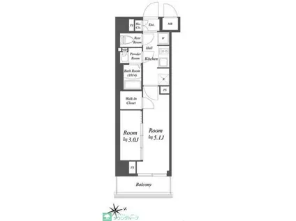 ブランシエスタ荻窪(2K/3階)の間取り写真