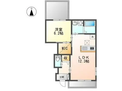 フィオーレYS(1LDK/1階)の間取り写真