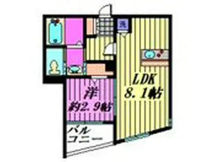 MARK DUO大和田I(1LDK/2階)の間取り写真