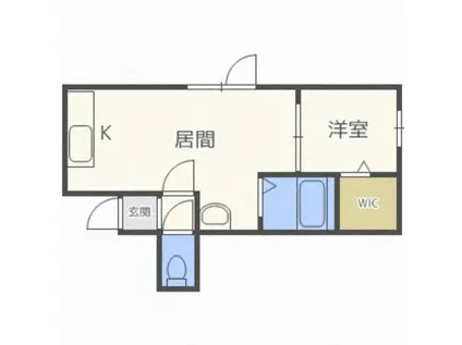 ネージュ元町II(1DK/2階)の間取り写真