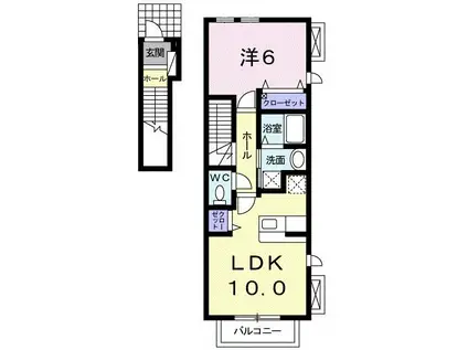 ソレアードヴィオラB(1LDK/2階)の間取り写真