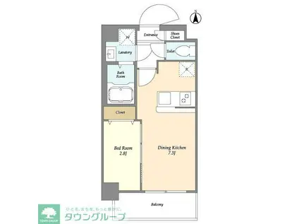 ドゥーエ青砥(1DK/4階)の間取り写真