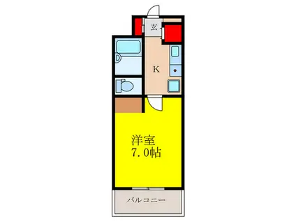 パークサイド南茨木(1K/2階)の間取り写真