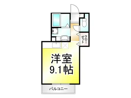 アリビオ(1K/1階)の間取り写真