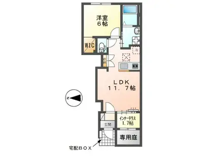 大村町アパート(1LDK/1階)の間取り写真