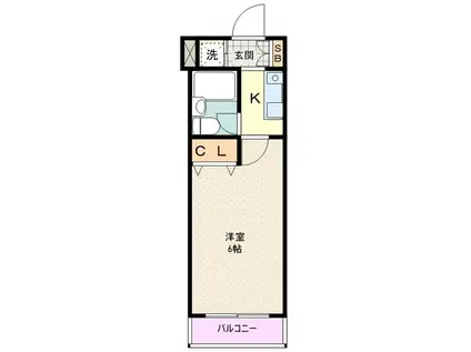 パインコート立川(1K/3階)の間取り写真