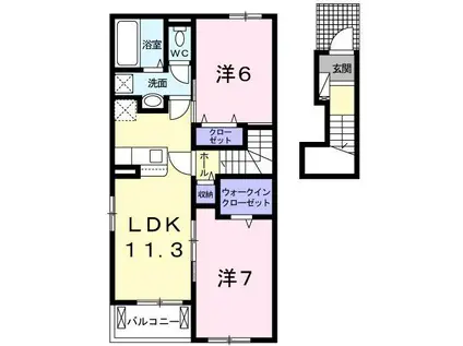 フローラ(2LDK/2階)の間取り写真