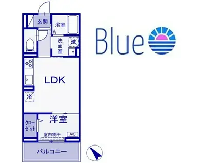 ポール・ヴェール(1LDK/1階)の間取り写真