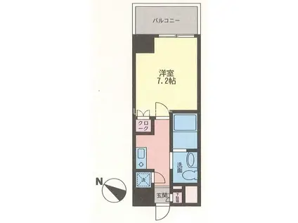 グラン・アベニュー藤沢(1K/3階)の間取り写真