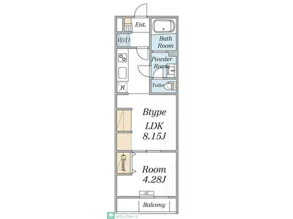 リブリ・綾瀬(1LDK/1階)の間取り写真