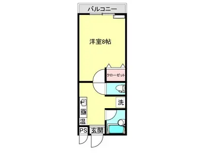 ベロウ山屋敷(1K/3階)の間取り写真