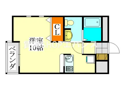 ドムスソラリス(ワンルーム/2階)の間取り写真