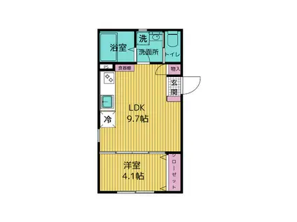 FELICITA平和台(1LDK/2階)の間取り写真