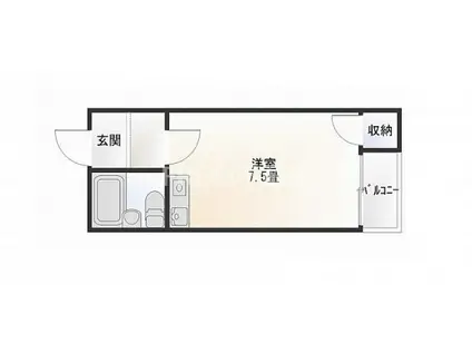 大国町レジデンス(ワンルーム/8階)の間取り写真