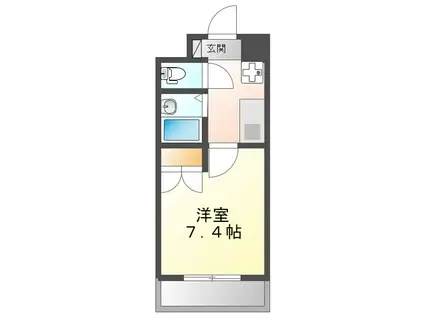 UNIVERCITY築地A館(1K/1階)の間取り写真