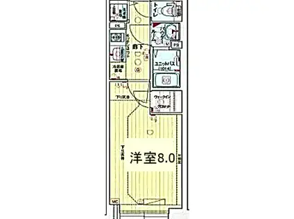 プレサンスジェネ千種内山II(1K/2階)の間取り写真