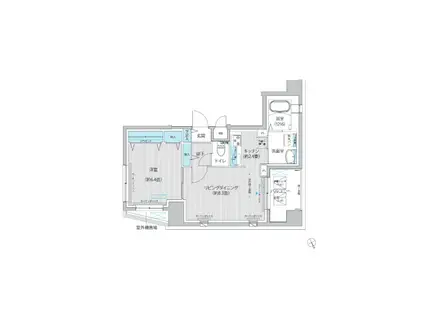 セレーノ下丸子(1LDK/5階)の間取り写真