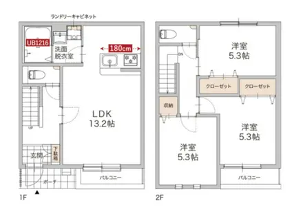 アベリア(3LDK/1階)の間取り写真