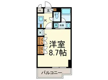 グランルージュ栄II(1K/4階)の間取り写真