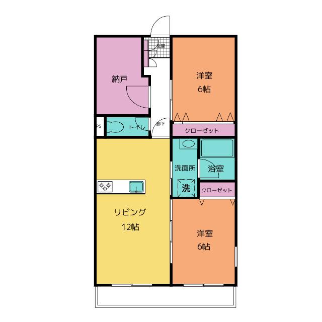 AIRLIX大岩(2SLDK/2階)の間取り写真