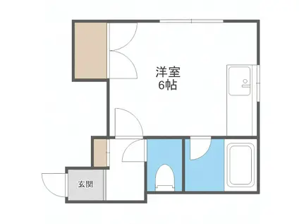 フラワーハイツHS(ワンルーム/3階)の間取り写真