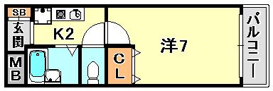 クラブハウス(1K/1階)の間取り写真