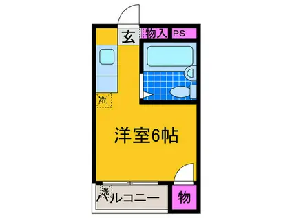 コーポラスアビコ(ワンルーム/3階)の間取り写真