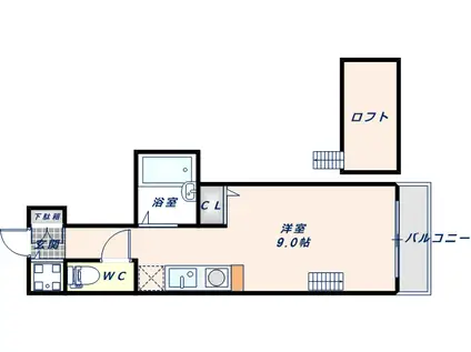 セレブコート近大前(ワンルーム/1階)の間取り写真