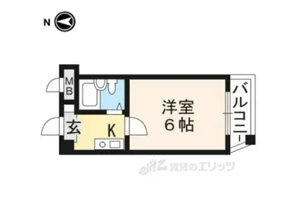 サンクブランシュ(1K/3階)の間取り写真