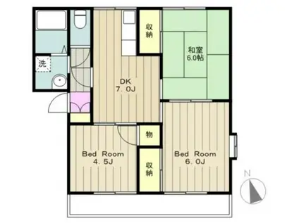 メゾンタカ(3DK/1階)の間取り写真