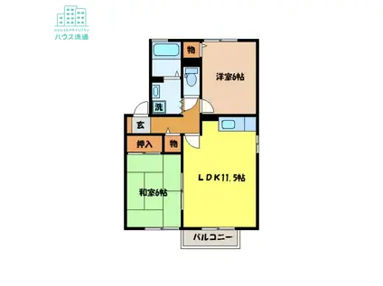 ウエストIII(2LDK/2階)の間取り写真