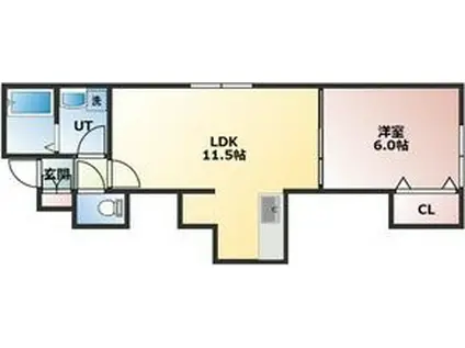 ティマイオス(1LDK/3階)の間取り写真