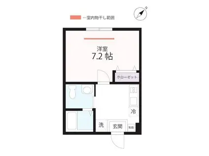 QUIET CRAB HOUSE MIX 天王町(1K/2階)の間取り写真