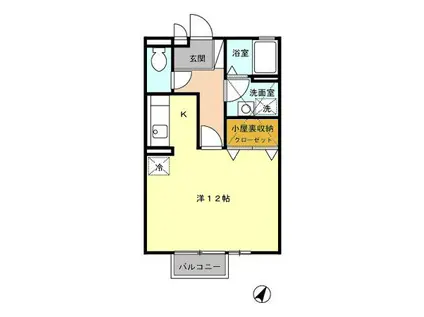 ルミエール(ワンルーム/2階)の間取り写真