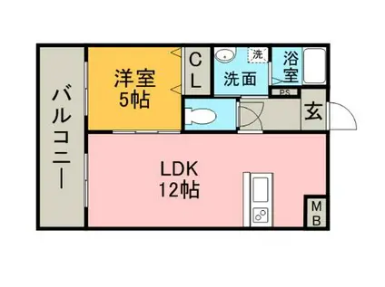 グリーンキャッスル(1LDK/2階)の間取り写真