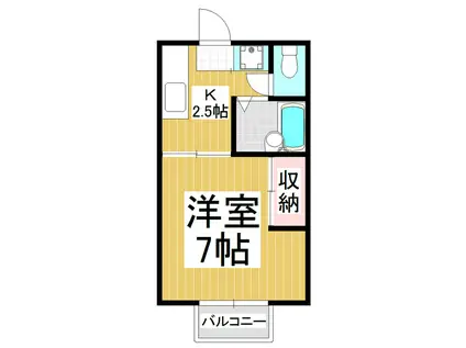 ドリーム吉川(1K/2階)の間取り写真