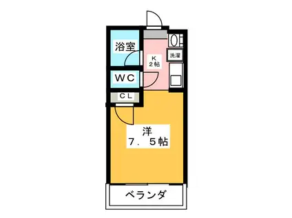 フィレンツェ岐阜(1K/1階)の間取り写真