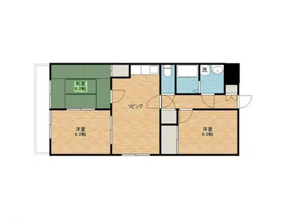 アメニティハウスII(3DK/4階)の間取り写真